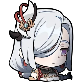 😳 b7a0ddee Shenhe Genshin Impact genshin impact, аниме, персонаж, шенхе, видеоигра whatsapp sticker