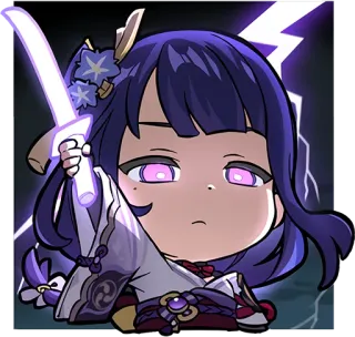 👿 ce06c169 Raiden Shogun Genshin Impact Аниме, Видеоигра, Genshin Impact, Райдэн Сёгун whatsapp sticker