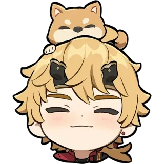 ☺️ e4e4428f Thoma Genshin Impact Аниме, Игра, Стикер, Собака, Genshin Impact, Тома whatsapp sticker