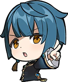 😠 fa7a42aa Xingqiu Genshin Impact genshin impact, синцю, чиби, аниме, персонаж видеоигры whatsapp sticker