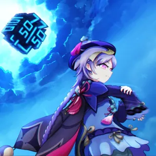 👻 daf5500f 50/50 anime, dziewczyna, Qiqi, Genshin Impact, gra telegram sticker