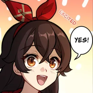 👍 52289354 Amber Genshin Impact EXCITED YES! Anime, Jeu vidéo, Personnage, Genshin Impact, Amber, Excité(e), Oui whatsapp sticker