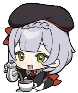 โ 01dfafa6 Noelle Genshin Impact anime, chibi, Noelle, Genshin Impact, coffee, cute telegram sticker
