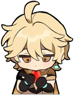 ๐ 4cae078e Aether Genshin Impact anime, video game, chibi, Aether, Genshin Impact telegram sticker