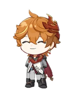 โบ๏ธ 50111a9c Tartaglia Genshin Impact anime, game, Tartaglia, Genshin Impact, chibi telegram sticker
