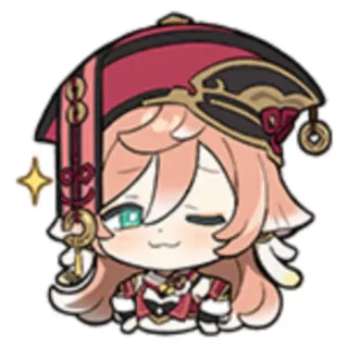 โจ 5d89d7c3 Yanfei Genshin Impact anime, genshin impact, yanfei, chibi, video game, character telegram sticker
