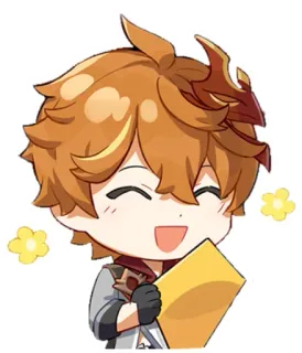 ๐ 87358f3c Tartaglia Genshin Impact genshin impact, tartaglia, anime, chibi, video game, fanart telegram sticker