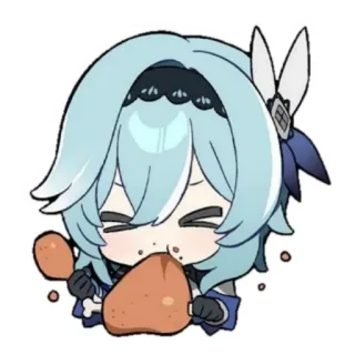 ๐ f75315dd Eula Genshin Impact anime, video game, cute, eating, Eula, Genshin Impact telegram sticker