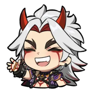 😆 1853b4d6 Arataki Itto Genshin Impact 荒泷一斗, 原神, 电子游戏, 角色, Q版 telegram sticker