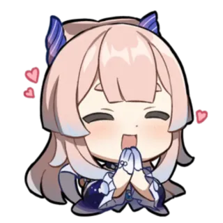 🥰 1884c94b Kokomi Genshin Impact 可爱, 动漫, 女孩, 心, 卡哇伊 telegram sticker