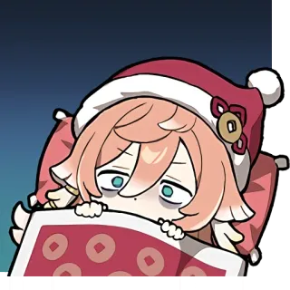 😨 aaac6ac5 Yanfei Genshin Impact 动漫, 困, 可爱, 红色, 游戏, 疲惫 telegram sticker