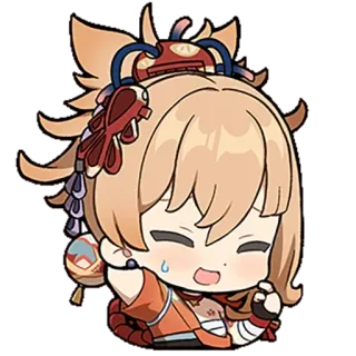 😅 d11bf415 Yoimiya Genshin Impact 宵宫, 原神, 游戏, 动漫, 可爱, 汗 telegram sticker