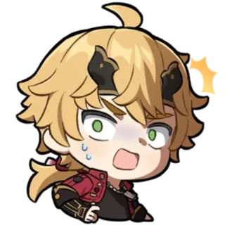 😨 dc3e164d Thoma Genshin Impact 动漫, 游戏, 角色, 原神, 金发, 担心 telegram sticker