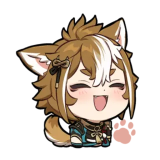 😊 f85c2680 Gorou Genshin Impact 动漫, 可爱, 微笑, 狗, 原神, 五郎, 游戏 telegram sticker