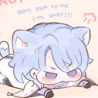 🍥 1df3ecf9 DON'T talk to me I'M angy!!! 动漫, 猫, 生气, 可爱, 绘画, 卡通 telegram sticker