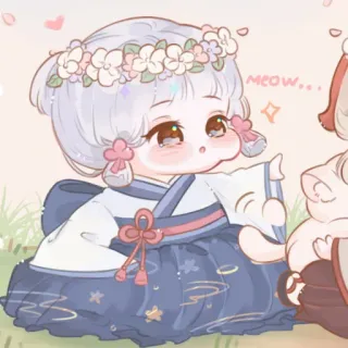 🍥 60b1974e MEOW... Q版, 可爱, 猫, 动漫, 可爱, 卡通, 漫画 telegram sticker