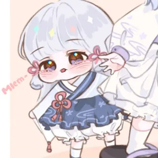 🎐 95b884d1 Mlem- 动漫, Q版, 可爱, 卡通, 角色, 插画 telegram sticker