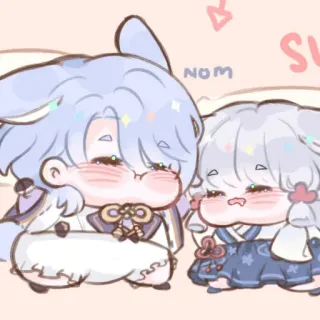 🍥 e2e1629c NOM 贴纸, 卡通, 可爱, 动漫, 吃 telegram sticker