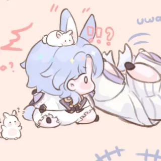 🎐 ee48f0f1 ?? 动漫, 卡哇伊, Q版, 可爱, 兔子, 老鼠, 角色, 贴纸 telegram sticker