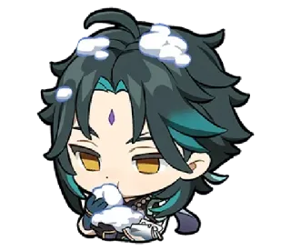 ❄️ 705684d5 Xiao Genshin Impact Anime, Video game, Chibi, Imut, Salju telegram sticker