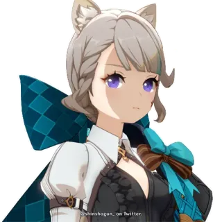 😐 0a8476ff @shinshogun_ on Twitter Anime, Personage, Kattenoren, Vrouwelijk, Digitale kunst, Illustratie telegram sticker