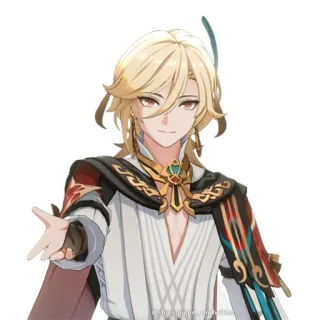 😄 2ad09756 Kaveh Genshin Impact Anime, Videogame, Personage, Blond haar, Genshin Impact telegram sticker