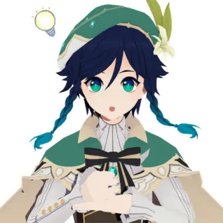 🤩 61e7332a Venti Genshin Impact venti, genshin impact, anime, videogame, personage, gloeilamp telegram sticker