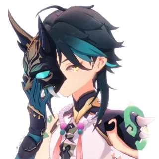 🤡 9f081598 Xiao Genshin Impact Anime, Videogame, Genshin Impact, Xiao, Masker, Personage telegram sticker