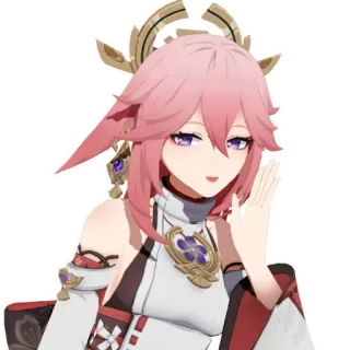 🥴 c79dfec1 Yae Miko Genshin Impact Anime, Videogame, Personage, Genshin Impact, Yae Miko telegram sticker