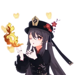😘 ff70857a Hu Tao Genshin Impact Anime, Videogame, Personage, Meisje, Hu Tao, Genshin Impact telegram sticker