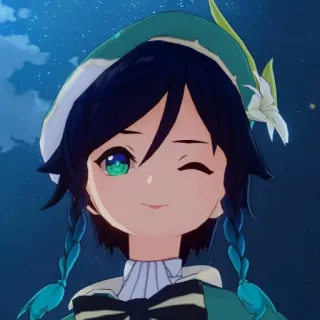 😜 a6e6cba6 Venti Genshin Impact 动漫, 游戏, 角色, 风, 温迪, 原神 telegram sticker