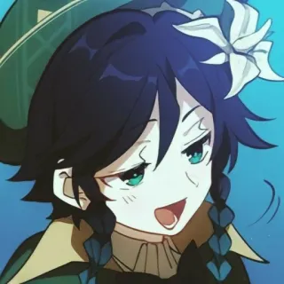 😏 e90a43fc Venti Genshin Impact 动漫, 电子游戏, 风, 吟游诗人, 角色 telegram sticker