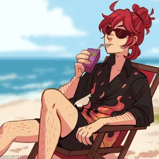 💠 736e185d ชายหาด, ฤดูร้อน, แว่นกันแดด, ผ่อนคลาย, เสื้อฮาวาย, การ์ตูน, ภาพประกอบ telegram sticker