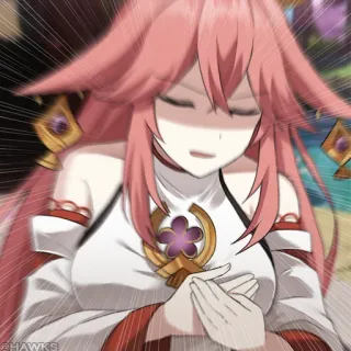 💠 7e6bd14f Yae Miko Genshin Impact อนิเมะ, เก็นชิน อิมแพ็ค, ยาเอะ มิโกะ, วิดีโอเกม, ตัวละคร telegram sticker