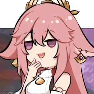 💠 6aaa91b3 Yae Miko Genshin Impact Anime, Genshin Impact, Yae Miko, Jeu vidéo, Personnage, Suffisant telegram sticker