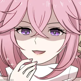 💠 6f44e401 Yae Miko Genshin Impact Anime, Yae Miko, Genshin Impact, Jeu vidéo, Personnage, cheveux roses telegram sticker