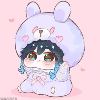 💠 8cb82dcf kawaii, mignon, chibi, animé, personnage, autocollant, dessin animé telegram sticker