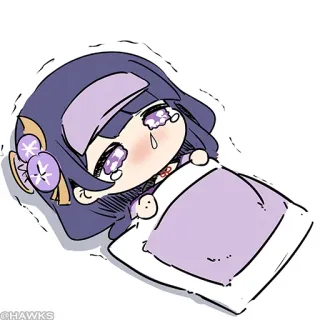 💠 9e71ad57 Raiden Shogun Genshin Impact animé, personnage, pleurs, Genshin Impact, Raiden Shogun, mignon telegram sticker