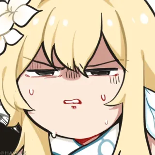 💠 a67cd70c Lumine Genshin Impact Anime, Jeu vidéo, Expression faciale, Blonde, Lumine, Genshin Impact, Sticker telegram sticker