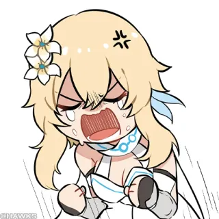 💠 a99e5b09 Lumine Genshin Impact lumine, genshin impact, animé, jeu, en colère, pleurer, mignon telegram sticker
