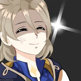 💠 dfb7f538 @HAWKS animé, dessin animé, autocollant, visage souriant telegram sticker