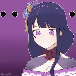 💠 007c4e9c @HAWKS 动漫, 卡通, 雷电将军, 贴纸 telegram sticker