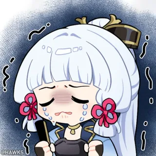 💠 0b370810 Ayaka 动漫, 泪目, 悲伤, 情感, 哭泣, 可爱 telegram sticker
