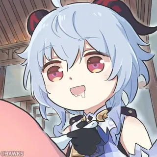 💠 29499eca Ganyu Genshin Impact @HAWKS 动漫, 卡哇伊, 可爱, 甘雨, 原神, 电子游戏 telegram sticker