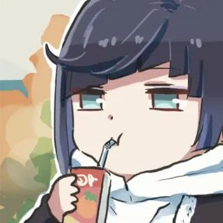 💠 4a431d4d 动漫, 卡通, 喝, 果汁, 可爱, 人 telegram sticker