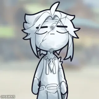 💠 542a5e1d Xiao Genshin Impact @HAWKS 魈, 原神, Q版, 游戏, 角色, 白色, 雕像 telegram sticker