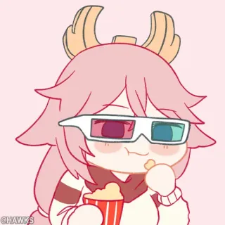 💠 56c93a42 动漫, 卡通, 3D眼镜, 电影, 爆米花, 可爱, 粉丝作品, 娱乐 telegram sticker