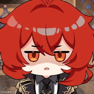 💠 67f657f5 Diluc Genshin Impact 动漫, 漫画, 游戏, 迪卢克, 原神, Q版 telegram sticker