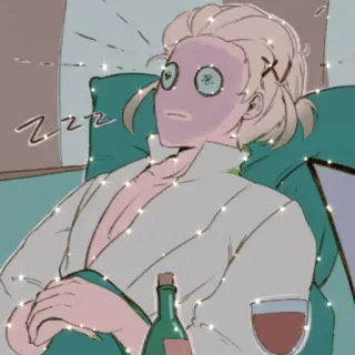 💠 af9417dd ZZZ 放松, 睡眠, 水疗, 葡萄酒, 黄瓜, 面膜, 自我护理 telegram sticker