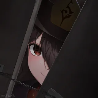 💠 c0947deb Hu Tao Genshin Impact 动漫, 女孩, 原神, 胡桃, 电子游戏, 偷看 telegram sticker